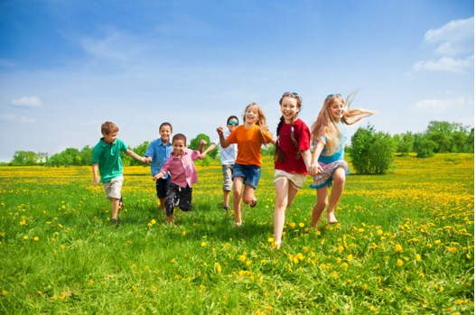 Kids In Dandelion Field Jigsaw Puzzle