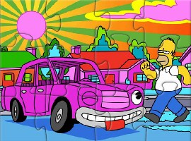 The Simpsons Pink Sedan Jigsaw Puzzle