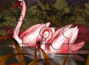 Red Dream Swans Puzzle