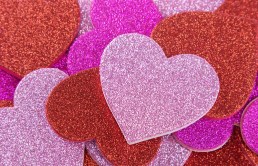 Pink And Red Glitter Hearts