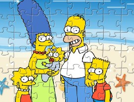 Simpsons on the Beach Jigsaw Puzzle
