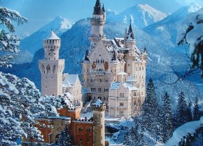 German Castle in the Snow