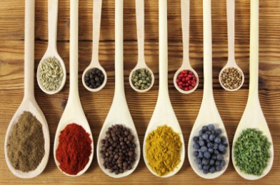 Colorful Spices In Wooden Spoons Jigsaw Puzzle
