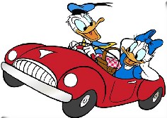 Donald Duck Driving Car