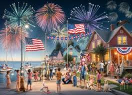 Desenhos de 4th of July at the Beach Jigsaw Puzzle para colorir