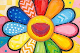 Desenhos de Abstract Flower Colorful Jigsaw Puzzle para colorir