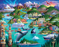 Desenhos de Alaska’s Inside Passage Jigsaw Puzzle para colorir