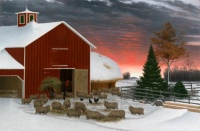 Desenhos de Barnyard in Winter Jigsaw Puzzle para colorir