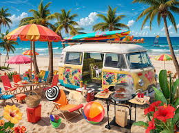 Beach Campout Jigsaw Puzzle