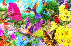 Beautiful Birds, Butterflies Jigsaw Puzzle