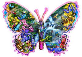 Desenhos de Butterfly Waterfall Sunout Puzzle para colorir