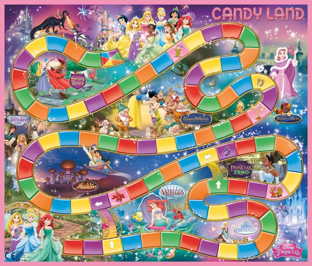 Desenhos de Candy Land Disney Princess Jigsaw Puzzle para colorir