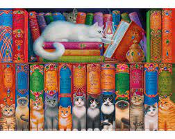 Cat Bookshelf Jigsaw