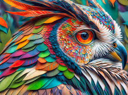 Desenhos de Colorful Owl Jigsaw Puzzle para colorir
