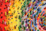 Colorful Rainbow Cars Jigsaw Puzzle