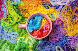 Colorful Rainbow Thread Jigsaw Puzzle