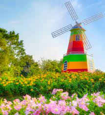 Desenhos de Colorful Windmill Jigsaw Puzzle para colorir