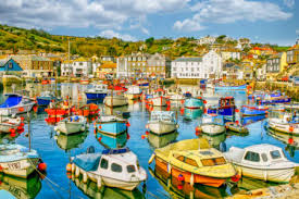 Desenhos de Cornwall Fishing Village Jigsaw Puzzle para colorir