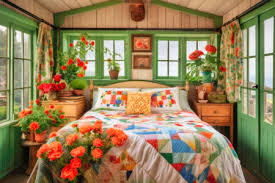 Desenhos de Cottage Bedroom Jigsaw Puzzle para colorir