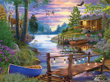 Cottage by the Lake Jigsaw Puzzle