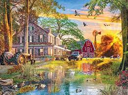 Country Life Sunset at the Farm Jigsaw Puzzle
