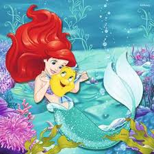 Desenhos de Disney Princess Ariel Jigsaw Puzzle para colorir