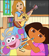 Desenhos de Dora Learn Music Jigsaw Puzzle para colorir