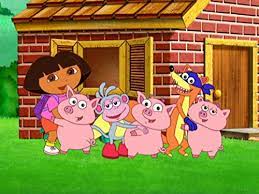 Desenhos de Dora The Explorer Three Little Piggies Jigsaw Puzzle para colorir