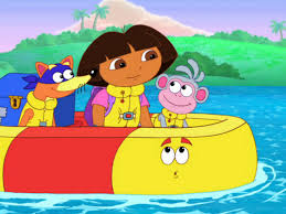 Desenhos de Dora and Boots on a Boat Jigsaw Puzzle para colorir