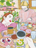 Dreaming Girl and Coffee Time Jigsaw Puzzle