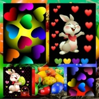 Desenhos de Easter Bunny Hearts Jigsaw Puzzle para colorir