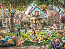 Easter Egg Hunt Fun Jigsaw Puzzle