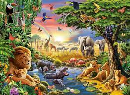 Evening at the Waterhole Jigsaw Puzzle
