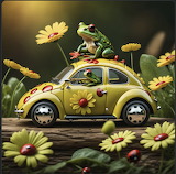 Frog Driving Car Jigsaw Puzzle