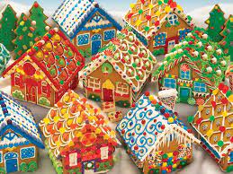 Desenhos de Gingerbread Houses Jigsaw Puzzle para colorir