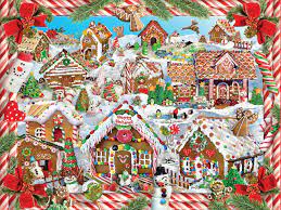 Desenhos de Gingerbread Village White Mountain Jigsaw Puzzle para colorir