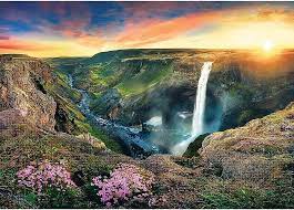 Desenhos de Haifoss Waterfall, Iceland Jigsaw Puzzle para colorir