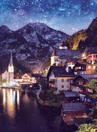 Hallstatt, Austria at Night Jigsaw Puzzle
