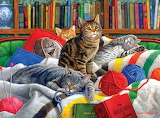 Library Kitties Jigsaw Puzzle Hautman Brother