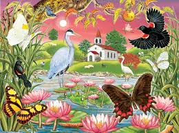 Desenhos de Heron Lake Jigsaw Puzzle para colorir