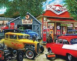 Desenhos de Hot Rod Cafe Jigsaw Puzzle para colorir