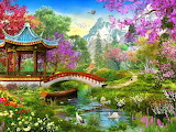 Japanese Pagoda Garden Jigsaw Puzzle