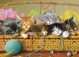 Kittens in Basket Jigsaw Puzzle