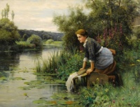 Laundress by the Water’s Edge Jigsaw Puzzle