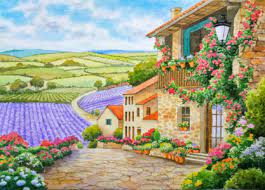 Lavender Village Jigsaw Puzzle