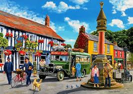 Marketplace Vintage Village Jigsaw Puzzle