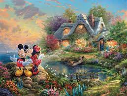Desenhos de Mickey & Minnie Sweetheart Cove Jigsaw Puzzle para colorir