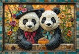 Mixed Artwork – Panda Pals Jigsaw Puzzle