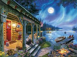 Moonlight Lodge – Darrell Bush Jigsaw Puzzle