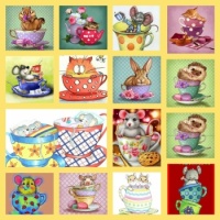 Mouse In Cups Jigsaw Puzzle
